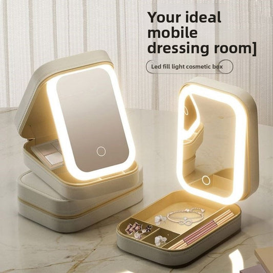 compact Makeup Vanity Box With LED Mirror